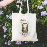  Túi Vải Công Giáo, Túi Tote Hình Thánh Clara Phong Cách Chibi 