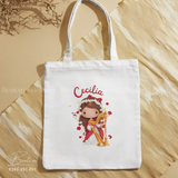  Túi Tote Công Giáo Hình Thánh Cecilia In 2 Mặt Túi Kèm Câu Trích Dẫn Các Thánh 
