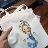  Túi Vải Công Giáo, Túi Canvas In Hình Đức Mẹ Maria Chibi Dễ Thương 