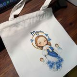  Túi Vải Công Giáo, Túi Canvas In Hình Đức Mẹ Maria Chibi Dễ Thương 