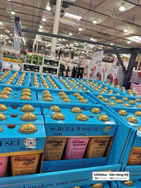 Set Sữa Tắm OGX Scrub & Wash - Smoothing + Coconut Coffee - Sensitive + Rose Water & Pink Sea Salt