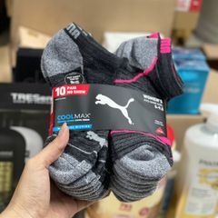 Set Vớ PUMA CoolMax 10 Pair No Show Men's Fits Shoe Size 6-12