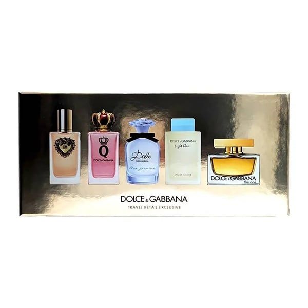 Set Nước Hoa DOLCE&GABBANA Travel - Devotion EDP 5ml + EDP 5ml + Dolce Blue Jasmine EDP 5ml + Light Blue EDT 4.5ml + The One EDP 5ml