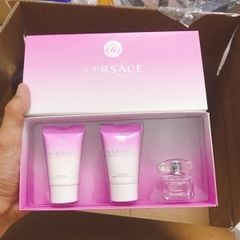 Set Nước Hoa VERSACE Bright Crystal EDT 5ml + Shower Gel 25ml + Body Lotion 25ml