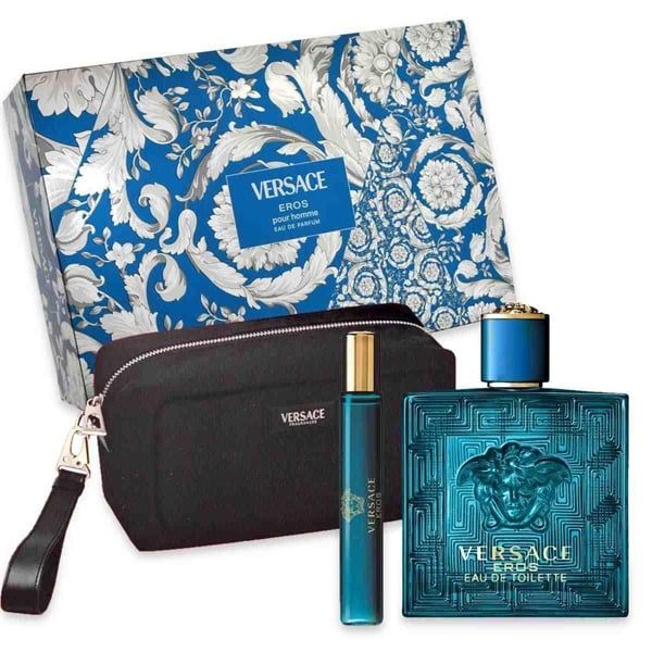 Set Nước Hoa VERSACE Eros: EDT 100ml + EDT 10ml + Beauty Case
