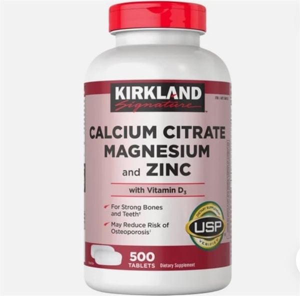 Viên Uống KIRKLAND Calcium Citrate Magnesium And Zinc With Vitamin D3