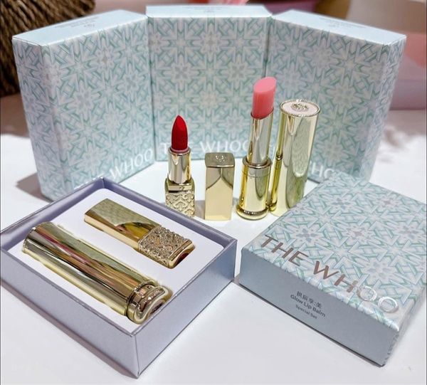 Set Son THE WHOO The History Of Whoo: Mi Glow Lip Balm Pink 3.3g + Mi Velvet Lip Rouge No.24 Red Orange 1.3g