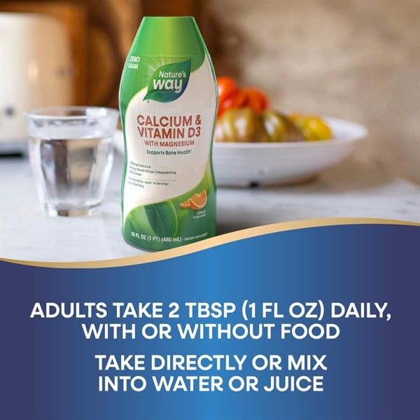 Nước Uống Bổ Khớp NATURE’S WAY Calcium & Vitamin D3 With Magnesium Zero Sugar