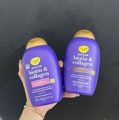 Set Gội Xả OGX Thick & Full + Biotin & Collagen Shampoo Volume & Texture + Conditioner Volumising