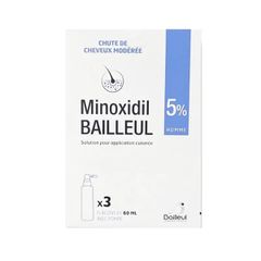 Set Xịt Mọc Tóc BAILLEUL Minoxidil Bailleul 5% Homme Femme, 3 x 60ml