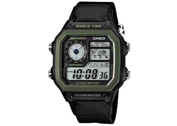 Đồng Hồ CASIO Men's Illuminator World Time Digital AE1200WHB-1BVDF