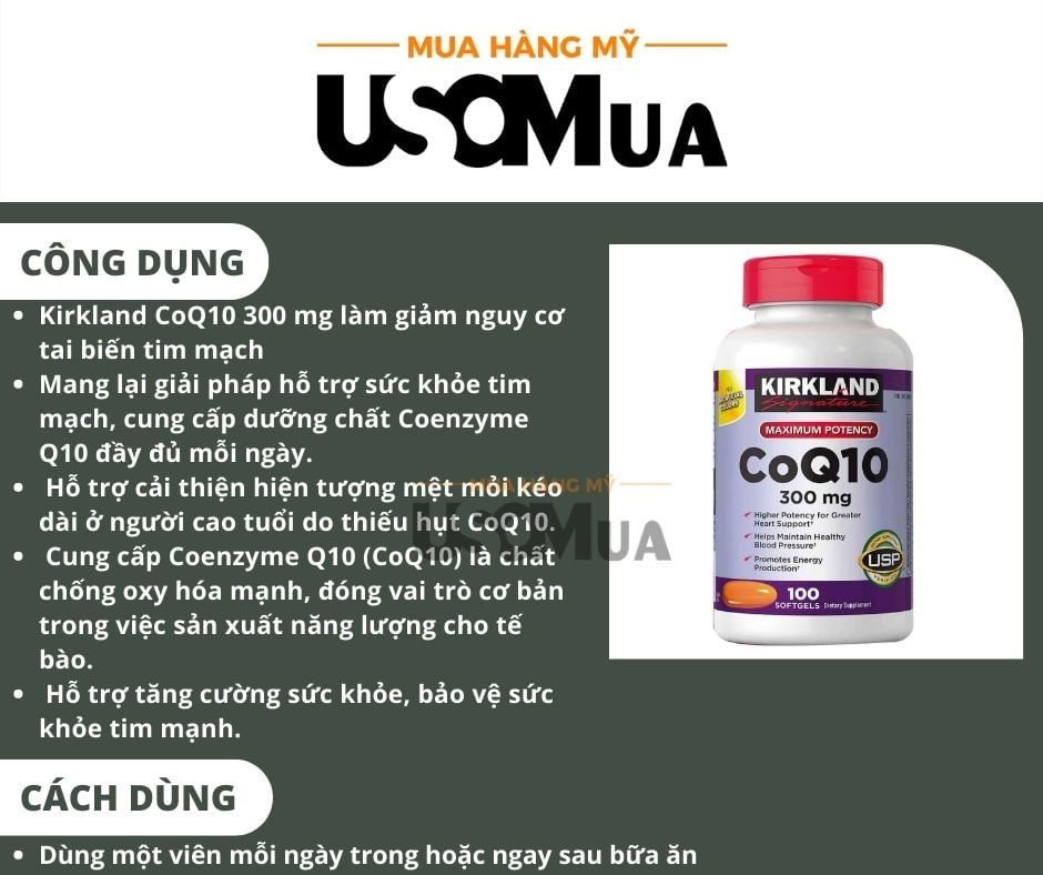 Viên Uống KIRKLAND Maximum Potency CoQ10 300mg