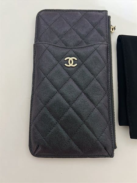 Ví Gift CHANEL Black Caviar O-Case Phone Màu Đen