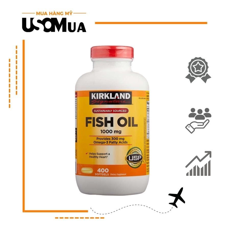 Viên Uống KIRKLAND SIGNATURE Fish Oil 1000mg Omega-3