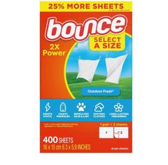 Giấy Thơm BOUNCE 2x Power, Outdoor Fresh 400 Sheets