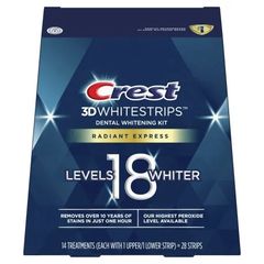 Miếng Dán Trắng Răng CREST 3D Whitestrips Radiant Express Levels 18 Whiter
