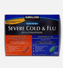 Viên Uống KIRKLAND SIGNATURE Severe Cold & Flu Plus Congestion