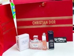 Set DIOR Son 001 Pink + Miss Dior Parfum 5ml + Túi Đỏ