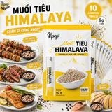 Muối Tiêu Himalaya Vipep 90g (10 Gói x 9g) | Muối Hồng Himalaya Tiêu Chấm Trái Cây Hải Sản Thịt Nướng Gia Vị Tiện Lợi