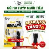 Muối Tiêu Himalaya Vipep 90g (10 Gói x 9g) | Muối Hồng Himalaya Tiêu Chấm Trái Cây Hải Sản Thịt Nướng Gia Vị Tiện Lợi