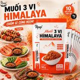 Muối 3 Vị Himalaya VIPEP Túi 90g (10 Gói Stick x 9g) - Muối Chấm Hải Sản ,Trái Cây ,Thịt Nướng ,Gà Luộc