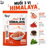 Muối 3 Vị Himalaya VIPEP Túi 90g (10 Gói Stick x 9g) - Muối Chấm Hải Sản ,Trái Cây ,Thịt Nướng ,Gà Luộc