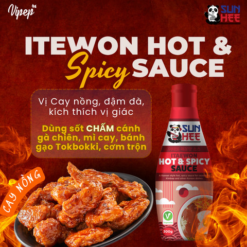 Sốt chấm cay nồng Iteawon Hàn Quốc 300g Sunhee vị cay đậm đà, chuẩn bị cho món nướng