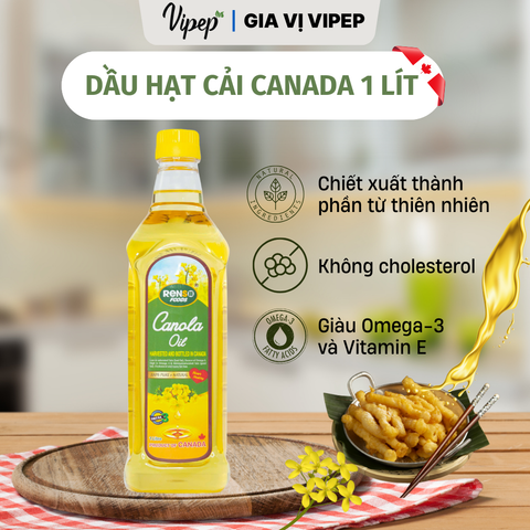 Dầu Ăn Hạt Cải Renso Canada 1L ,Tốt Cho Tim Mạch, Lành Mạnh, Tốt Cho sức khỏe, Dầu hoa cải, dầu cải