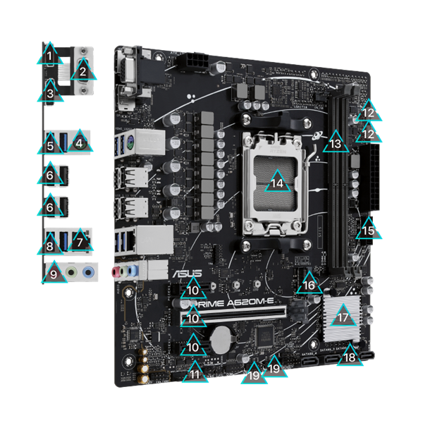 Mainboard Asus Prime A620M-E DDR5 (m-ATX, AM5) Mới