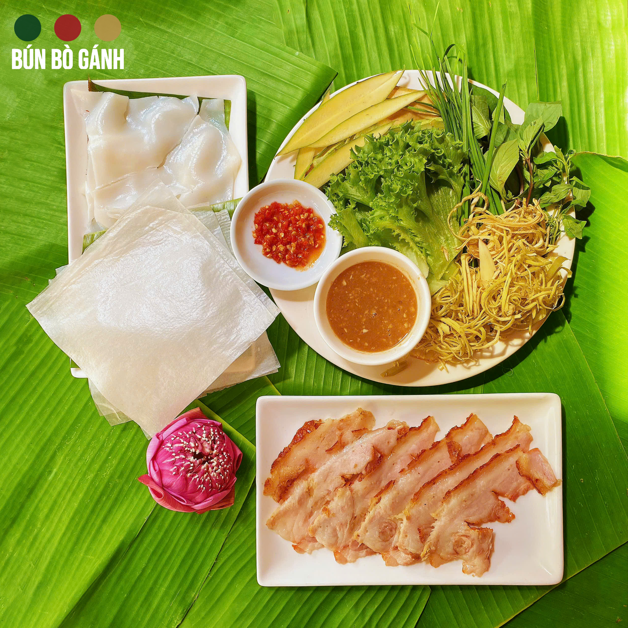  Bánh Ướt Cuốn Heo Quay / Steamed Rice Rolls with Roasted pork 