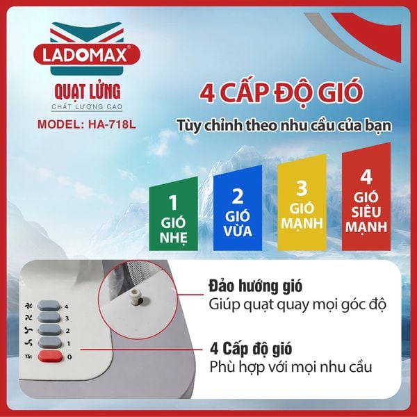 Quạt lửng 100W Ladomax HA-718L
