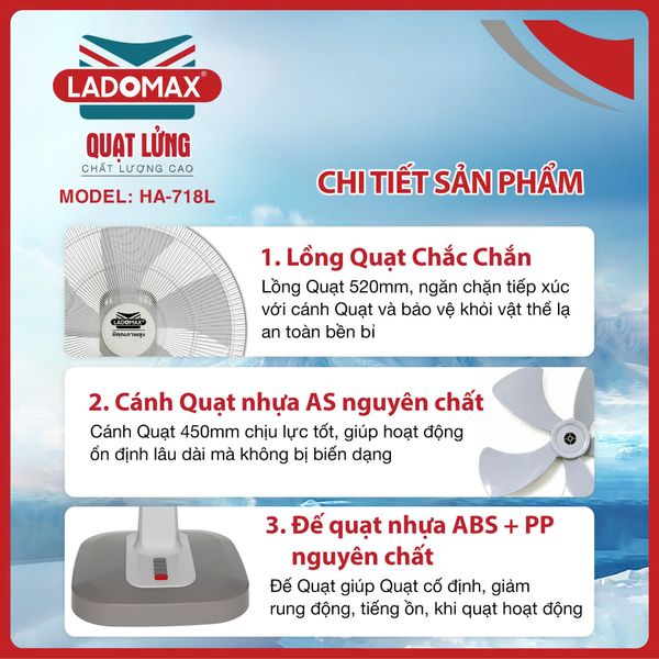 Quạt lửng 100W Ladomax HA-718L