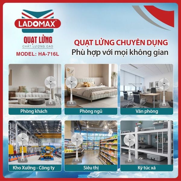 Quạt lửng 75W Ladomax HA-716L
