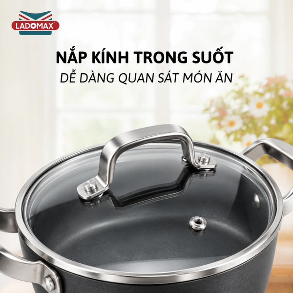 BỘ 3 NỒI NHÔM CHỐNG DÍNH ĐÁY TỪ CAO CẤP LADOMAX HA-V5N
