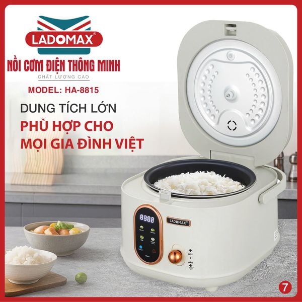 Nồi cơm điện xách tay thông minh 1.5L HA-8815- Lòng Gang