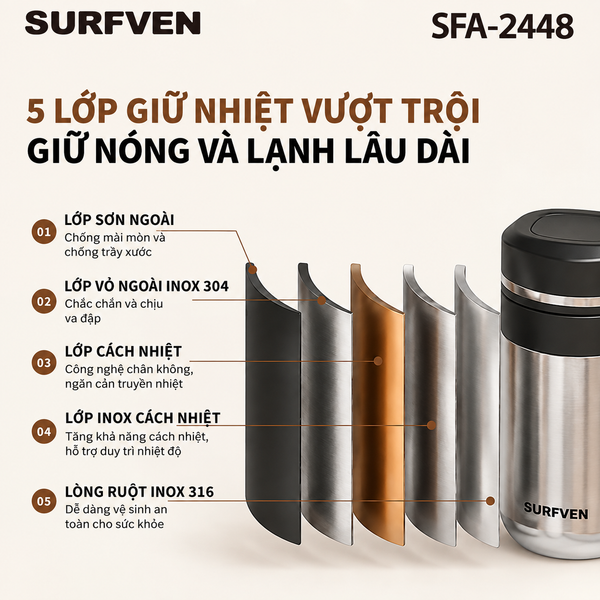 Cốc giữ nhiệt SURFVEN SFA-2448 480ml