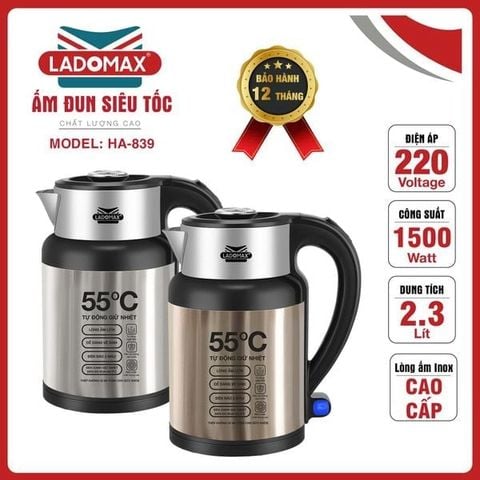 Ấm đun siêu tốc 2.3L Ladomax HA-839