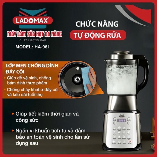 Máy làm sữa hạt đa năng Ladomax HA-961