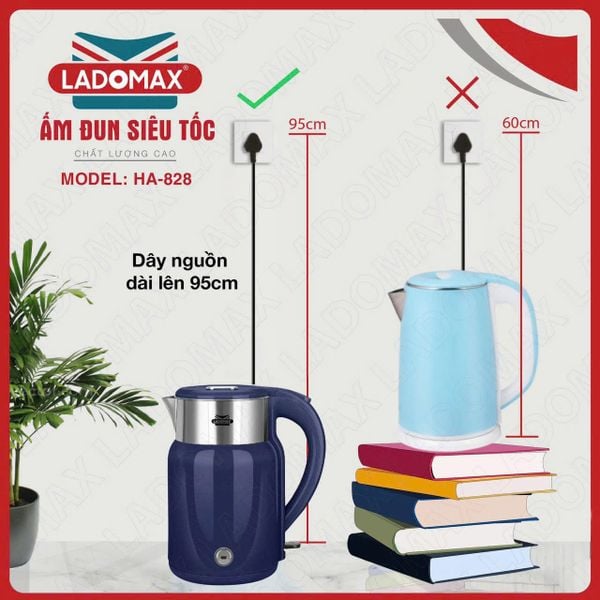Ấm siêu tốc cao cấp 2.3 LítLADOMAX HA-828 1500W