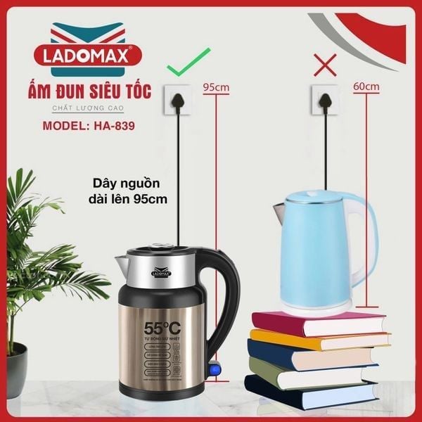 Ấm đun siêu tốc 2.3L Ladomax HA-839