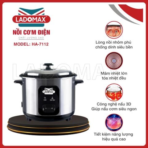 Nồi cơm điện nắp rời 1.2 Lít Ladomax HA-7112