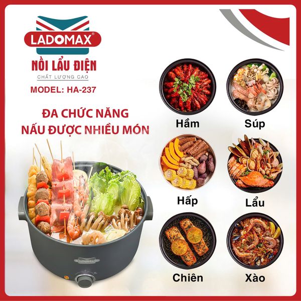 Nồi lẩu điện lòng liền Ladomax HA-237