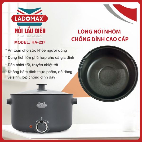 Nồi lẩu điện lòng liền Ladomax HA-237