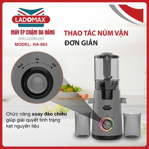 Máy ép chậm cao cấp Ladomax HA-963