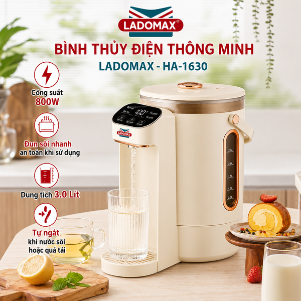 Bình nấu nước, giữ ấm 3 Lít Ladomax HA-1630