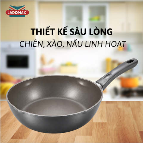 Chảo nhôm đúc sâu lòng chống dính đáy từ cao cấp LADOMAX HA-V6C