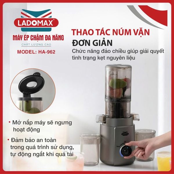 Máy ép chậm cao cấp Ladomax HA-962