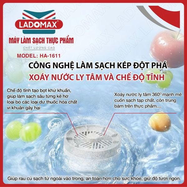 Máy làm sạch thực phẩm Ladomax HA-1611