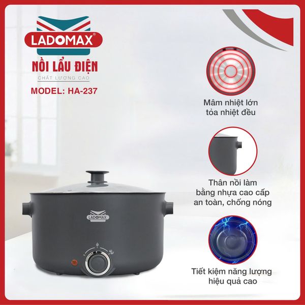 Nồi lẩu điện lòng liền Ladomax HA-237