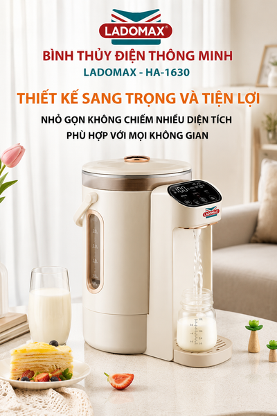 Bình nấu nước, giữ ấm 3 Lít Ladomax HA-1630